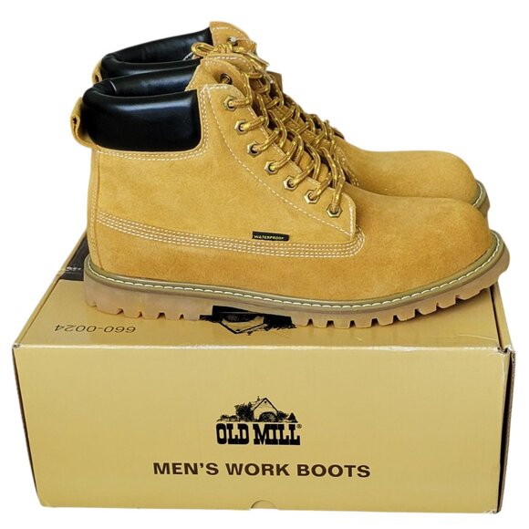 Old Mill Genuine Suede Leather Work Boots Men's Size 11 New in Box - Picture 1 of 9